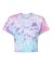 Women’s Tie-Dyed Crop Crewneck T-Shirt for Summer, Trendy & Festival Style Wear